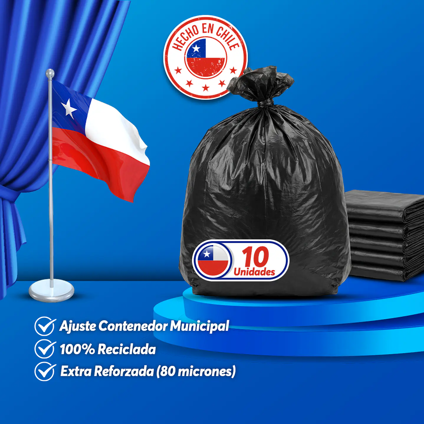 Bolsas de Basura Negras 110x120 cm - Carga Pesada, 120 Litros, 80 Micrones - Pack 10 Unidades 4
