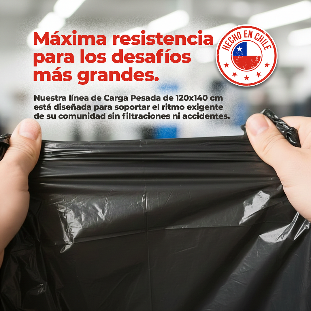 Bolsas de Basura Negras 120x140 cm - Carga Pesada, 240 Litros, 80 Micrones - Pack 50 Unidades 2