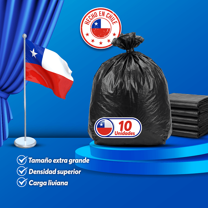 Bolsas de Basura Negras 140x160 cm - Carga Liviana, 360 Litros, 60 Micrones - Pack 10 Unidades 3
