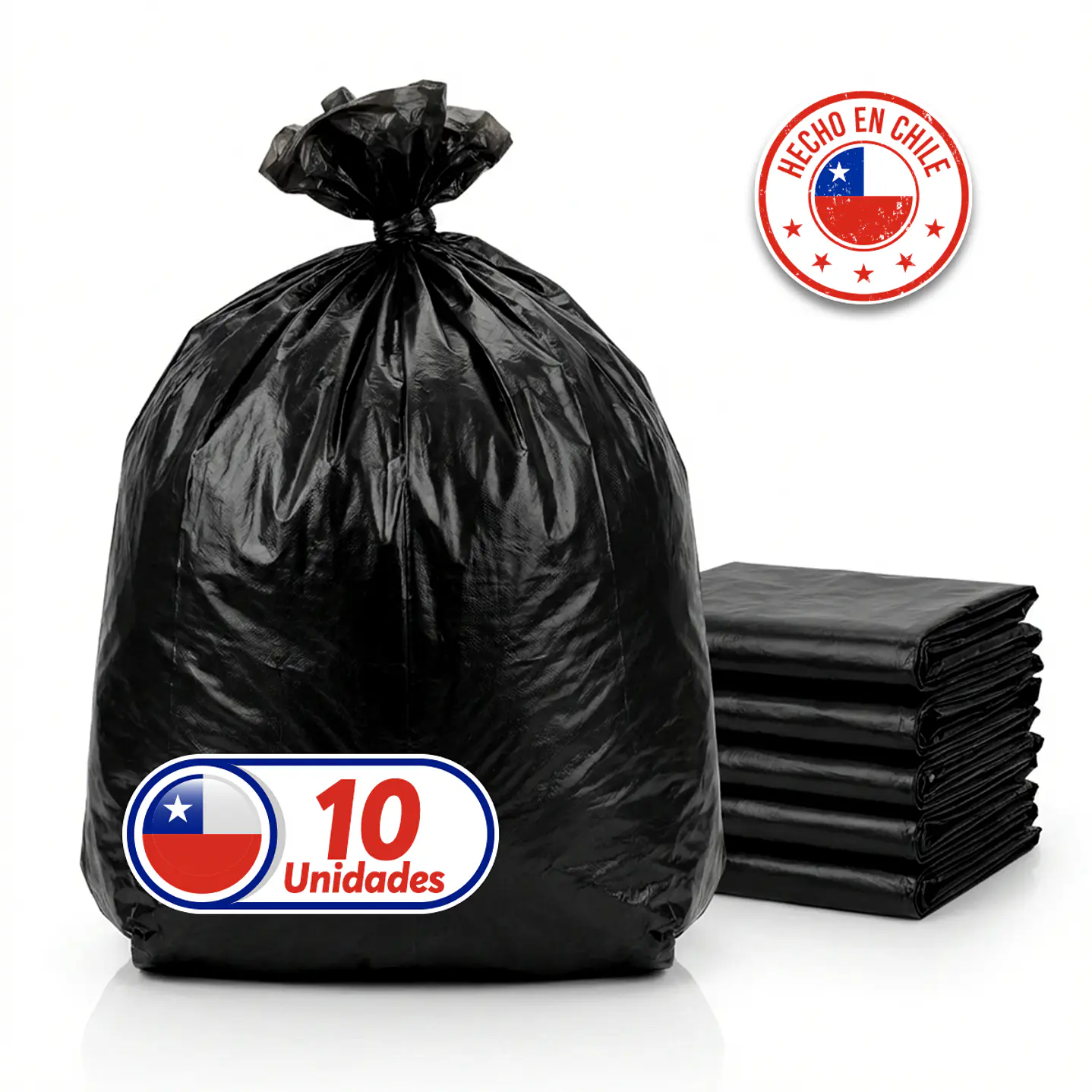 Bolsas de Basura Negras 140x160 cm - Carga Liviana, 360 Litros, 60 Micrones - Pack 10 Unidades 5