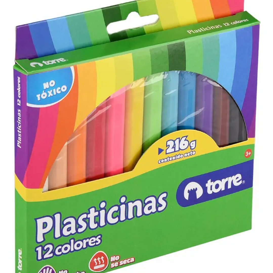 Plasticina 12 Colores Torre Imagia (216g) – Forma Cilíndrica 6