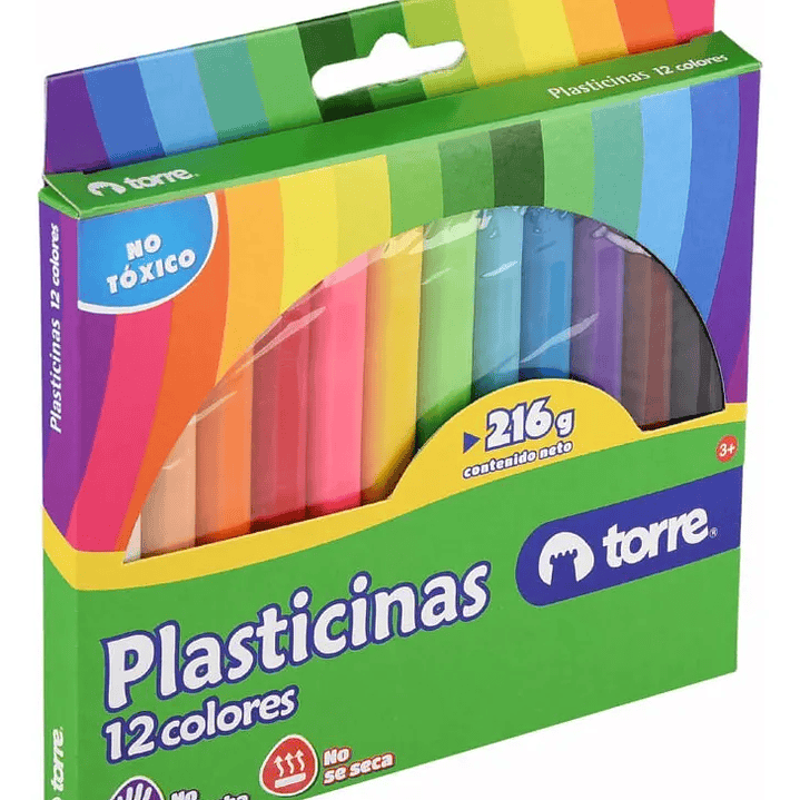 Plasticina 12 Colores Torre Imagia (216g) – Forma Cilíndrica 6