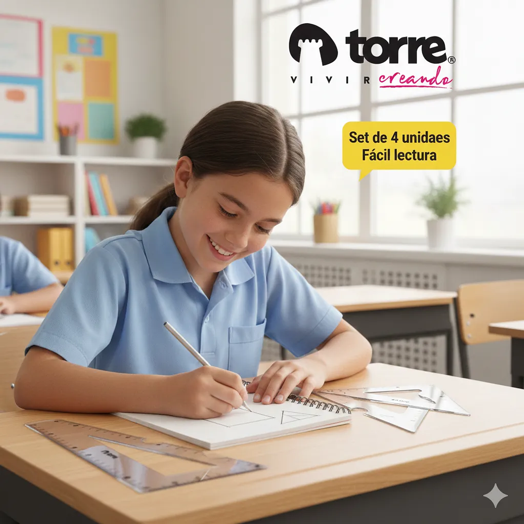 Set de Geometría Torre 4 Piezas: Precisión y Alta Resistencia 2