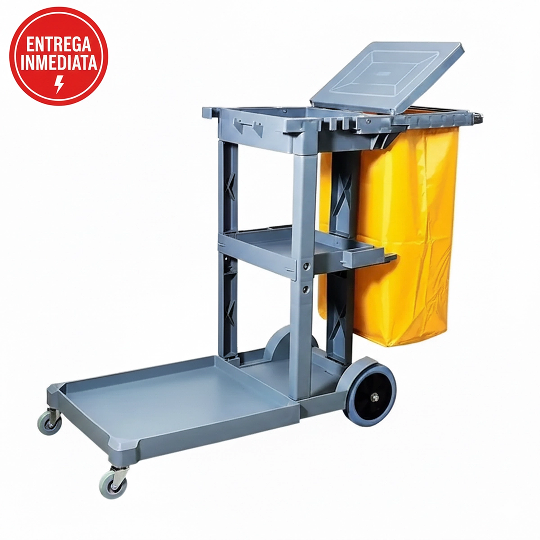 Carro de Limpieza Profesional GLANZ | Con Tapa y Bolsa de Vinilo 1