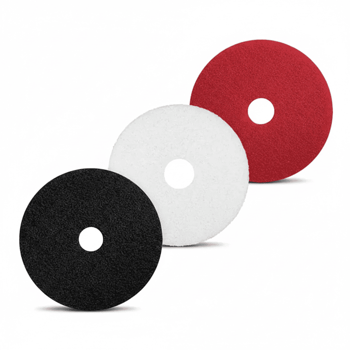 Discos Pad 17 Pulgadas para Abrillantadora | Negro, Rojo y Blanco 1