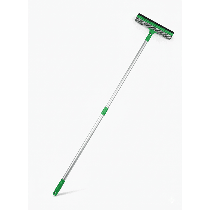 Fibro - Limpiavidrios Extensible de 120 cm con Cabezal Doble (Esponja y Goma) 3