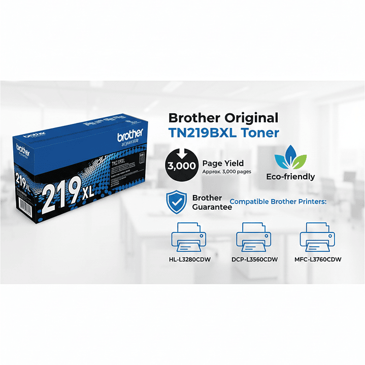Tóner Original Brother TN219XLBK Negro - Alto Rendimiento (3.000 Páginas) 3