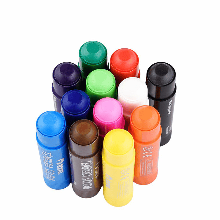 Témpera Sólida Torre 12 Colores: Pintura Sin Agua y Sin Desorden 5