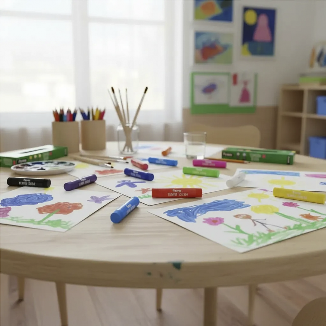 Témpera Sólida Torre 12 Colores: Pintura Sin Agua y Sin Desorden 7