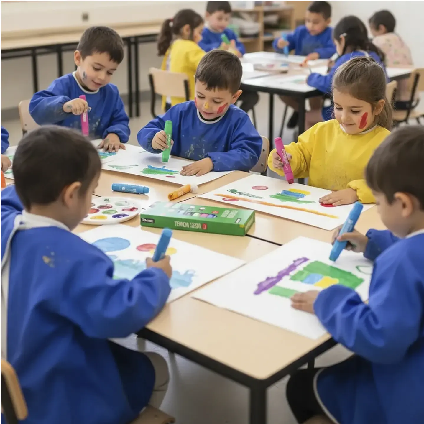 Témpera Sólida Torre 12 Colores: Pintura Sin Agua y Sin Desorden 6