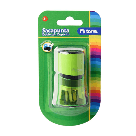Sacapuntas Doble Torre con Depósito Cilíndrico