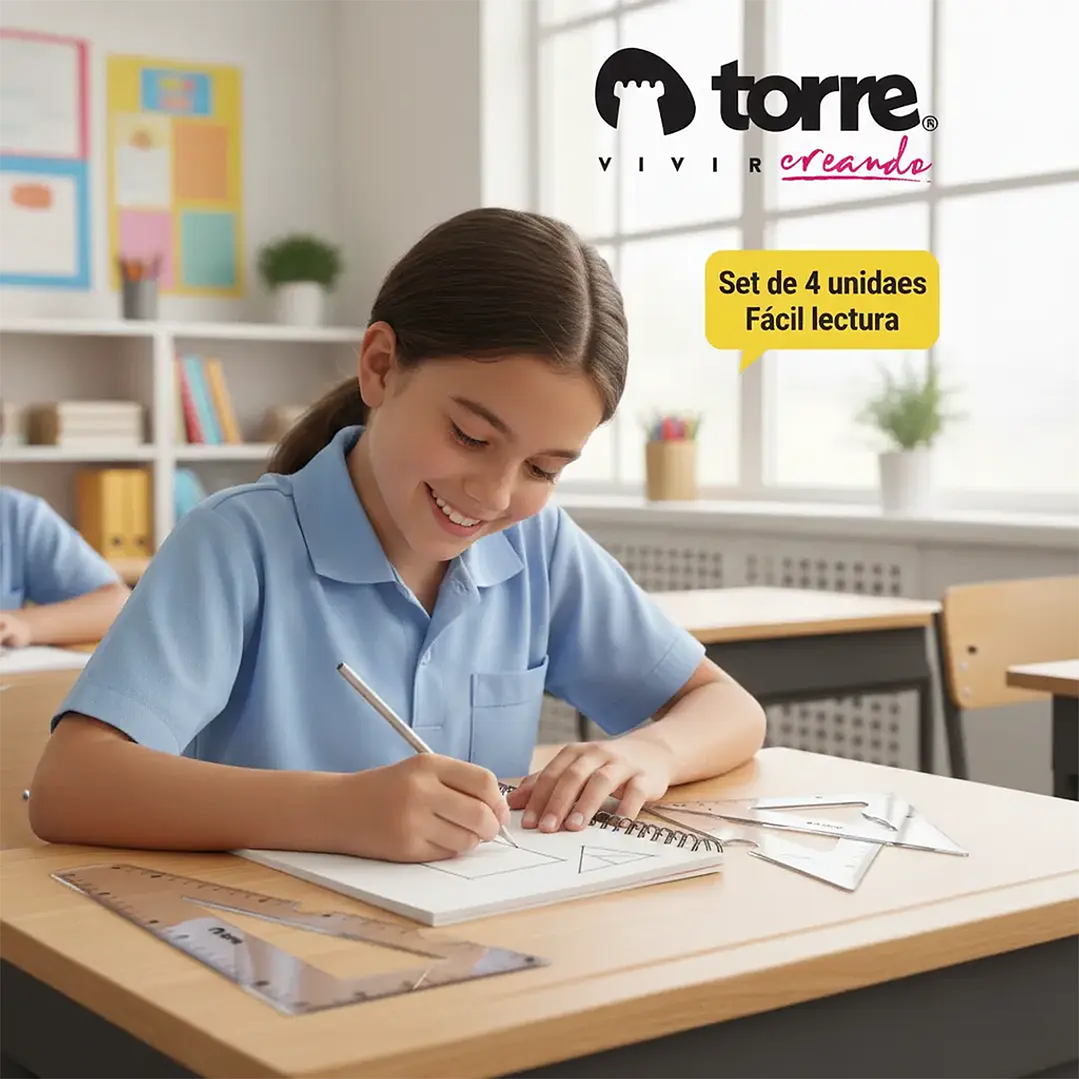 Set de Geometría Torre 4 Piezas: Precisión y Alta Resistencia 3