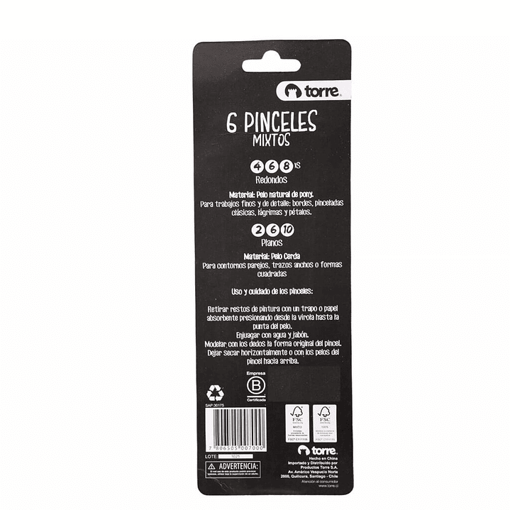 Pack de 6 Pinceles Mixtos N°2 al 10 - Ideal Óleo, Acrílico y Témpera. 3