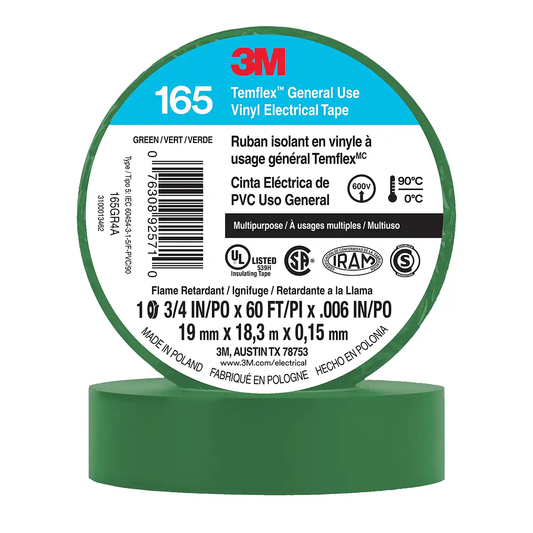 Huincha Aisladora 3M Temflex 165 - Calidad Profesional 19mm x 18.3m 4