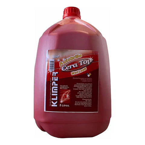Cera Autobrillo Roja Klimper 5L: Restaura el Color y Brillo de tus Pisos al Instante