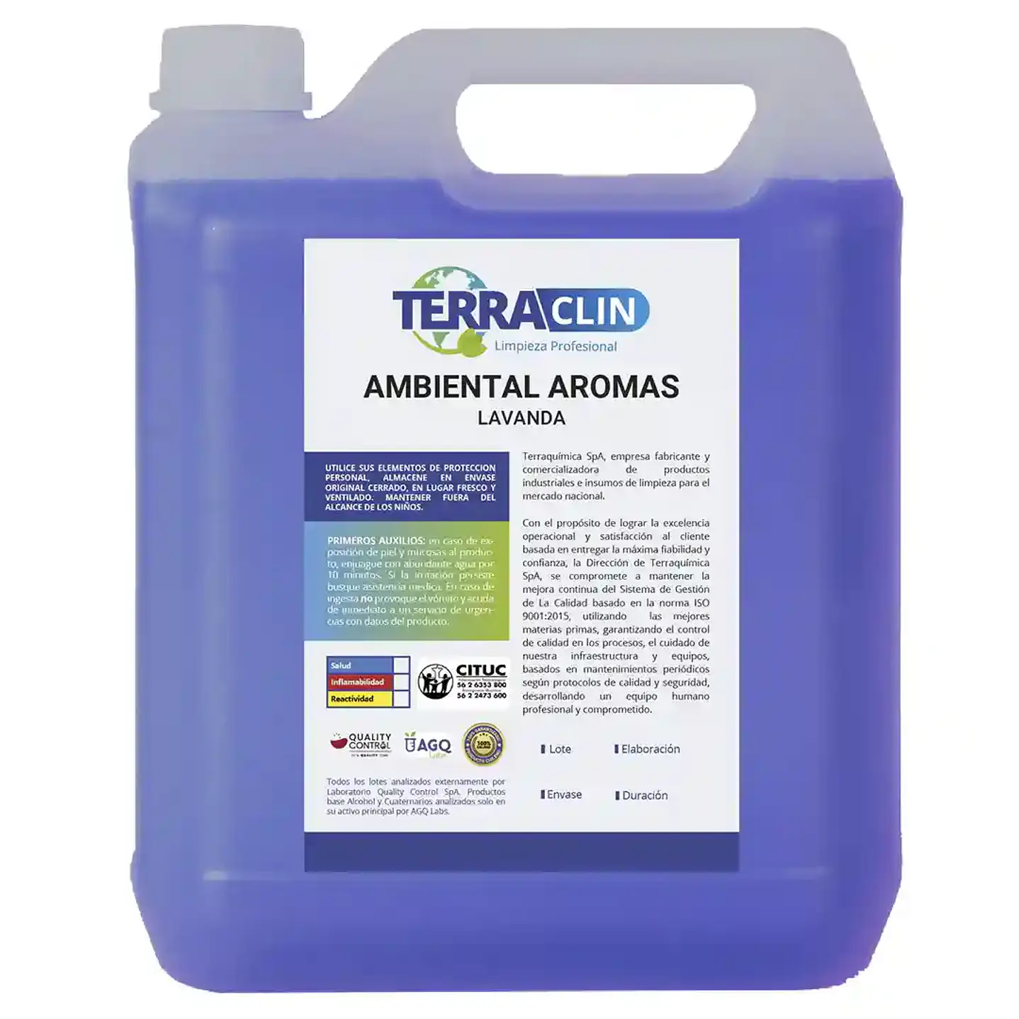 Desodorante ambiental industrial Terraclin bidón 5 L para uso profesional 3