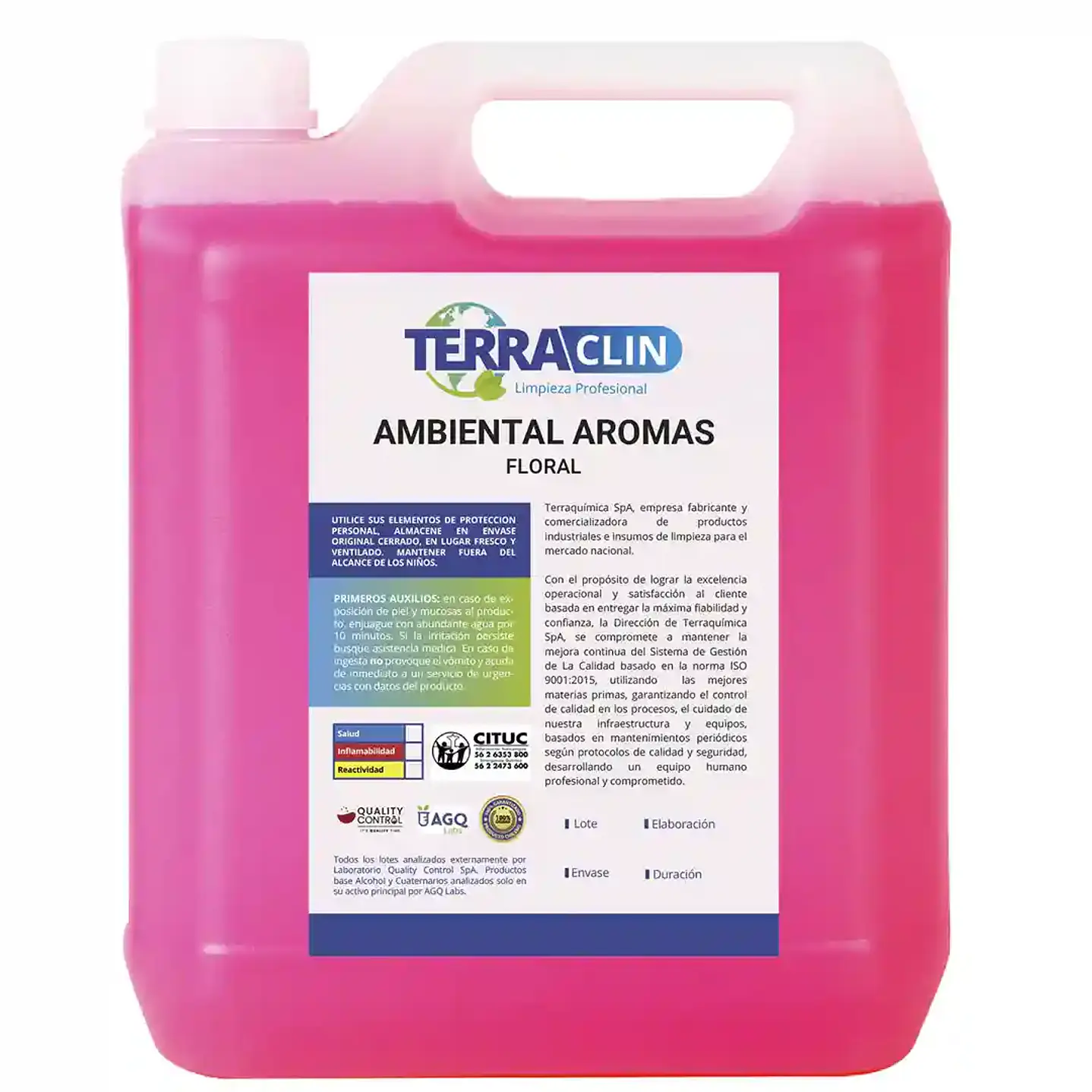 Desodorante ambiental industrial Terraclin bidón 5 L para uso profesional 2