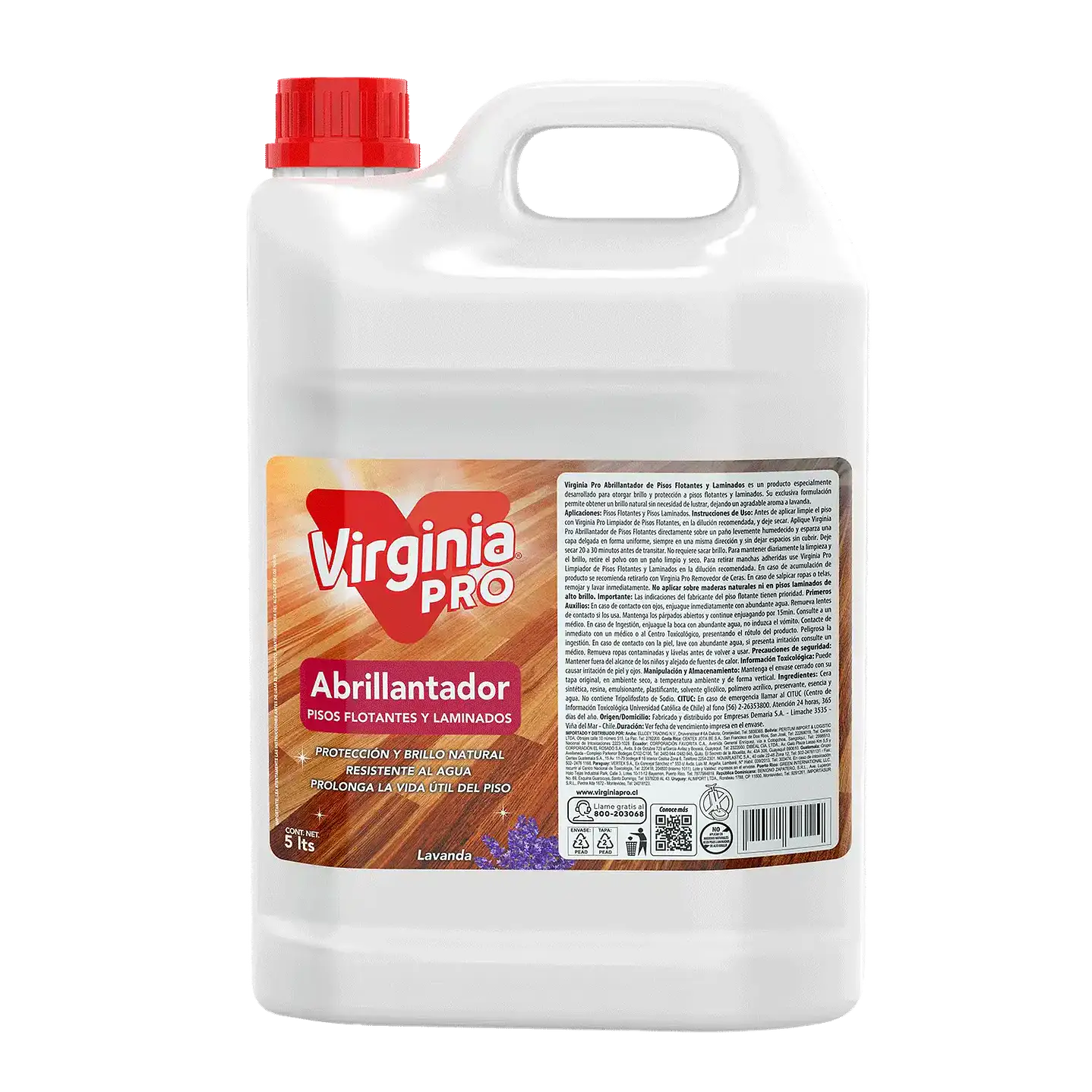 Abrillantador piso flotante y laminados Virginia Lavanda bidón 5 L para uso profesional 1