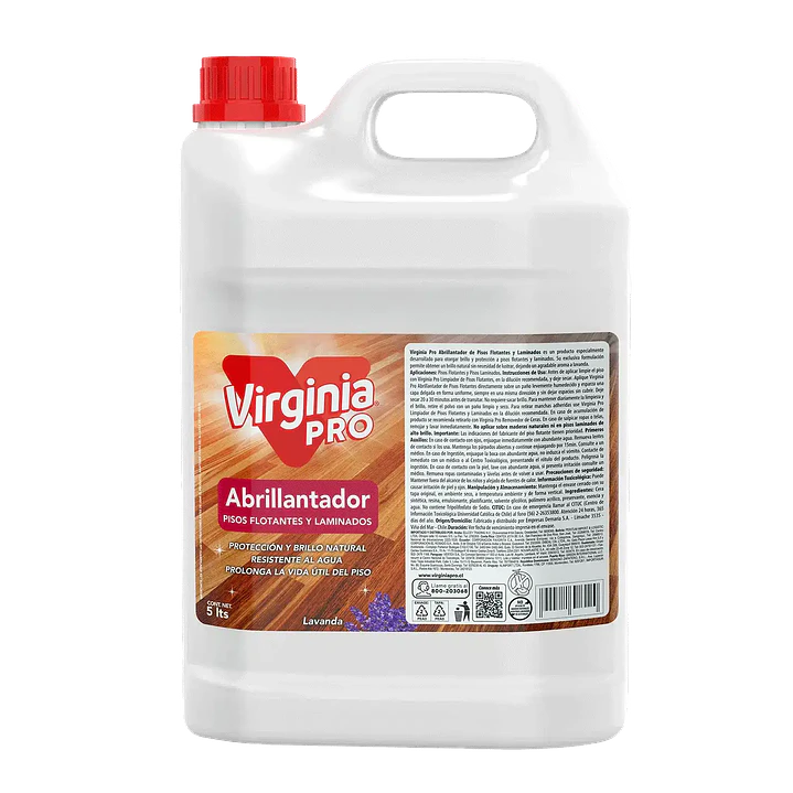 Abrillantador piso flotante y laminados Virginia Lavanda bidón 5 L para uso profesional 1