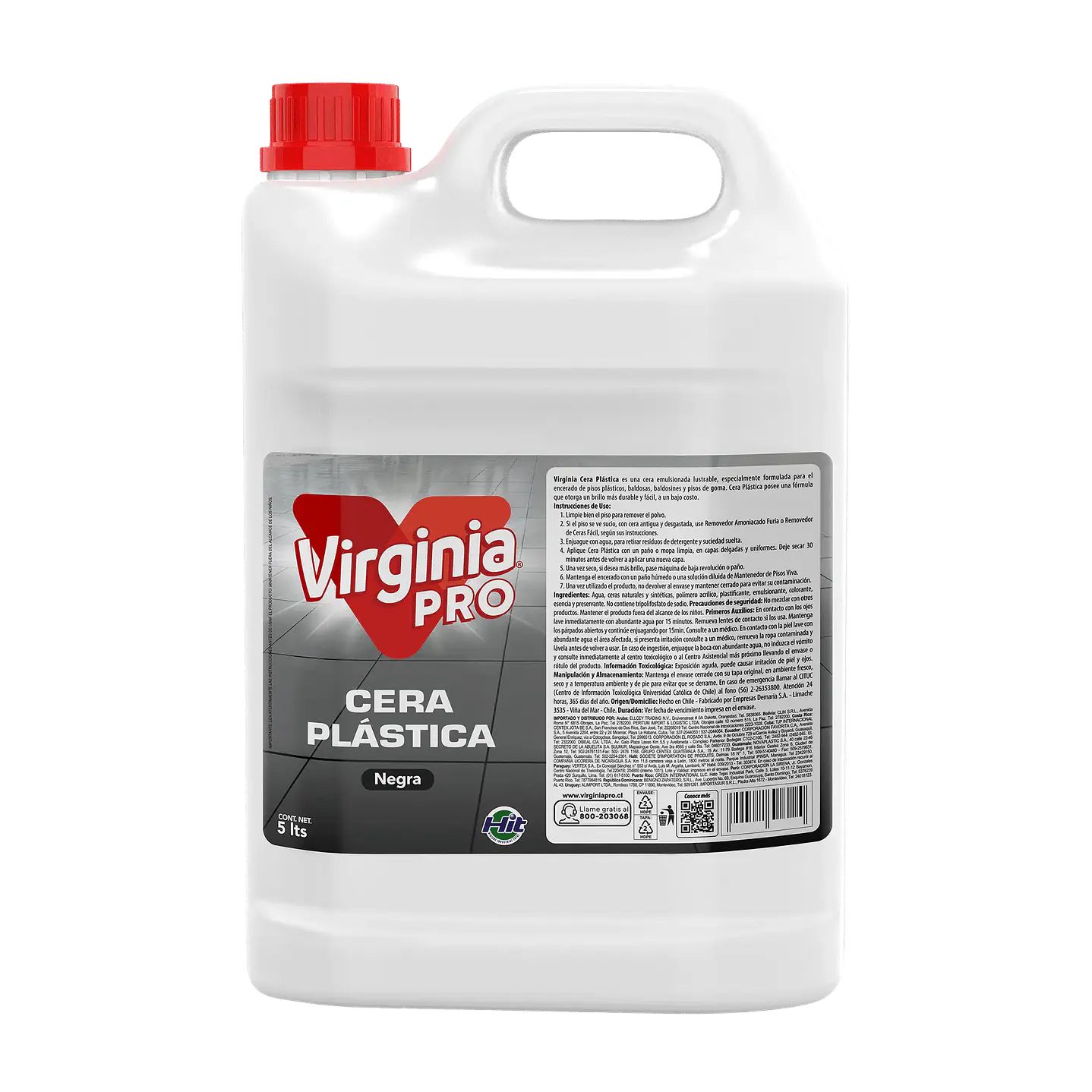 Cera plástica negra lustrable Virginia bidón 5 L para uso profesional 1