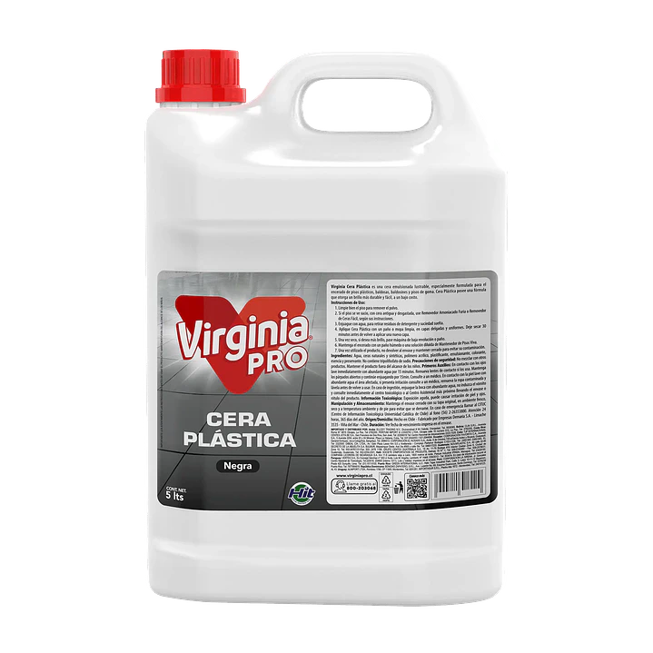 Cera plástica negra lustrable Virginia bidón 5 L para uso profesional 1