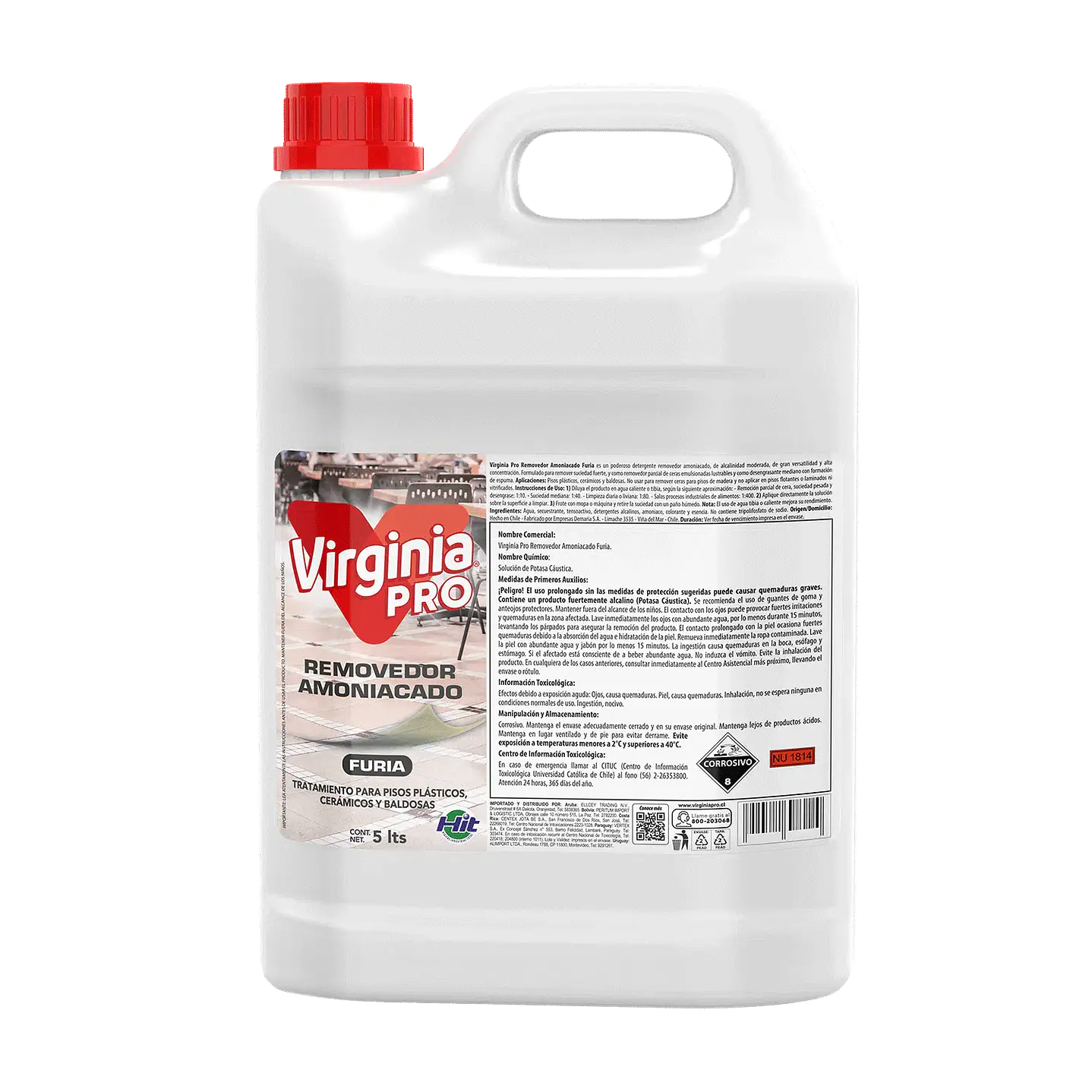 Detergente amoniacado Furia bidón 5 L para uso profesional 1