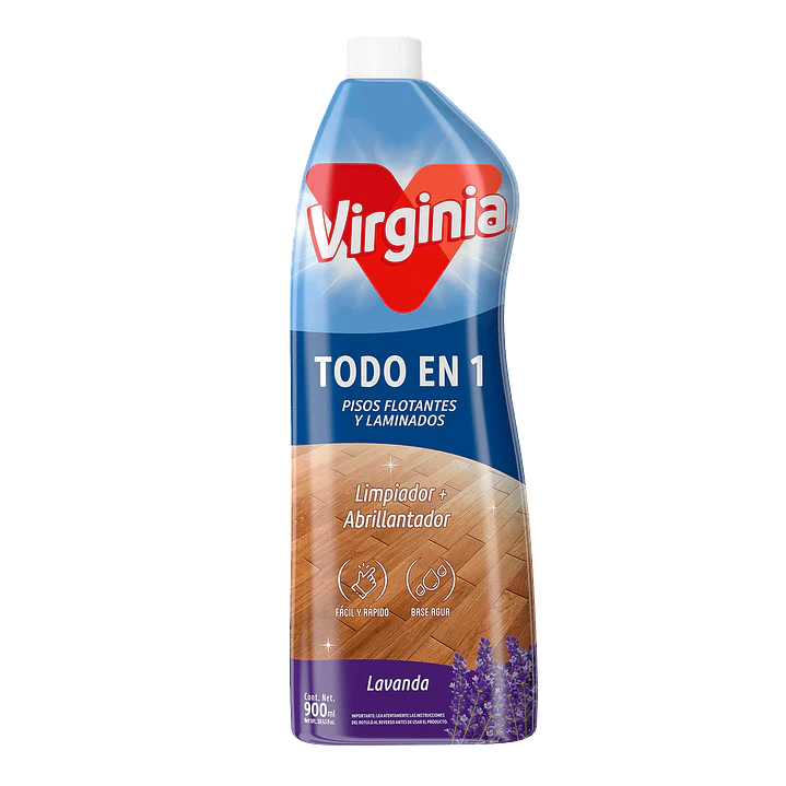 Limpiador y Abrillantador Piso Flotante Virginia Todo en Uno 900ml 1