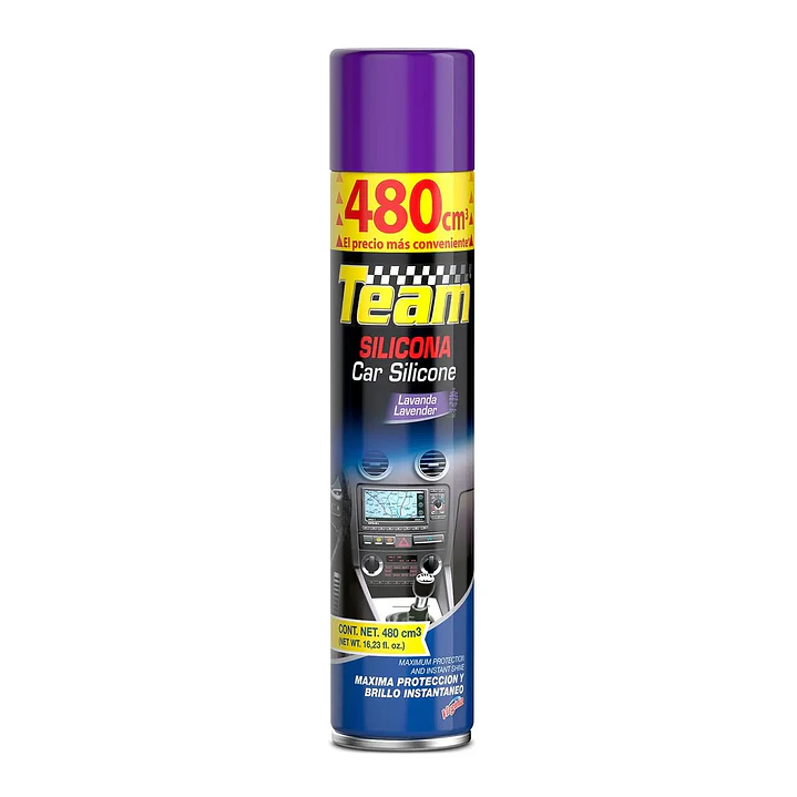 Silicona Team Lavanda aerosol 480 cc para uso profesional 1
