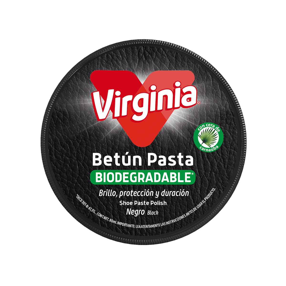 Betún pasta negro Virginia 80 ml