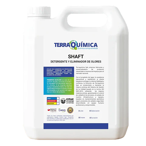Sanitizante industrial SHAFT bidón 5 L para uso profesional