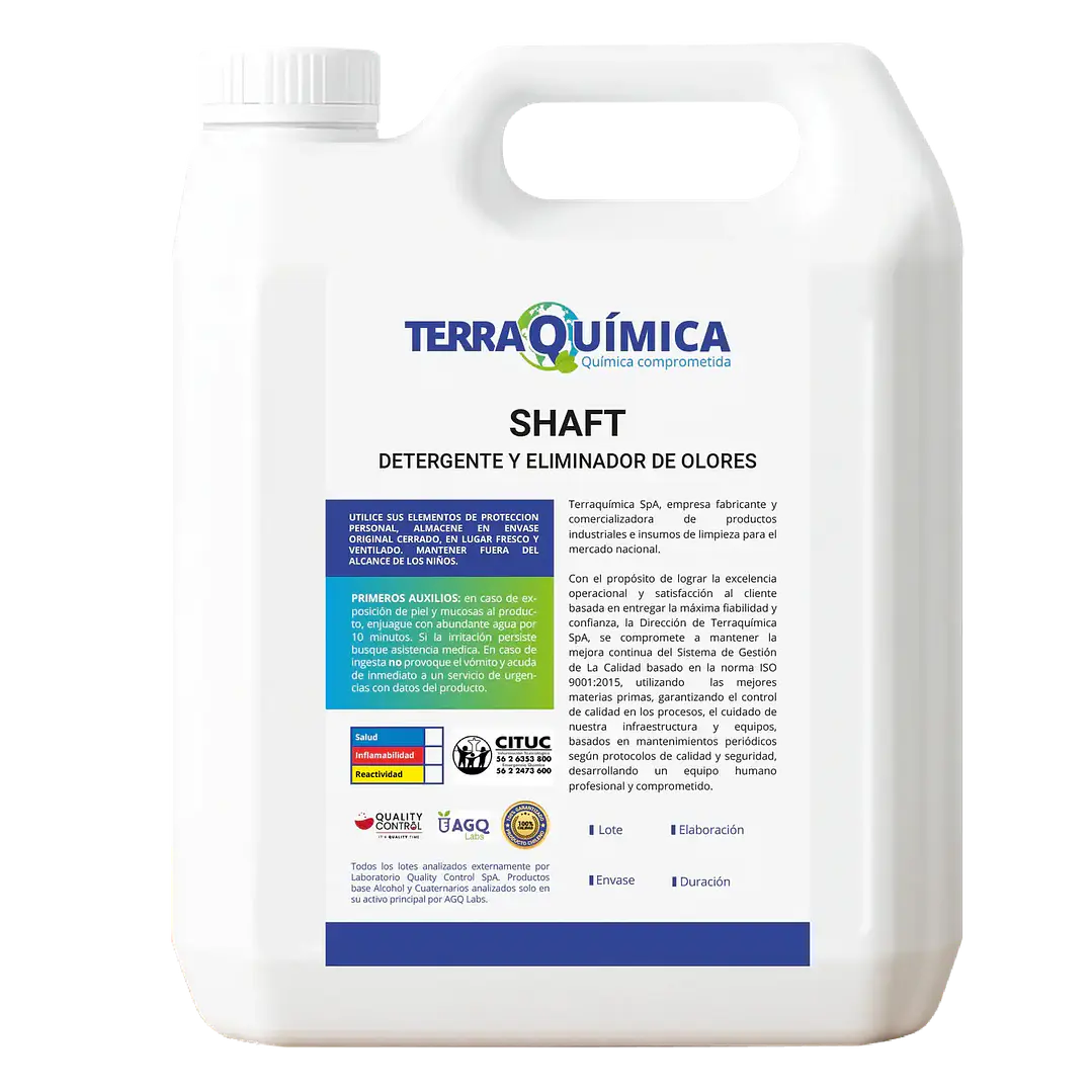 Sanitizante industrial SHAFT bidón 5 L para uso profesional 1