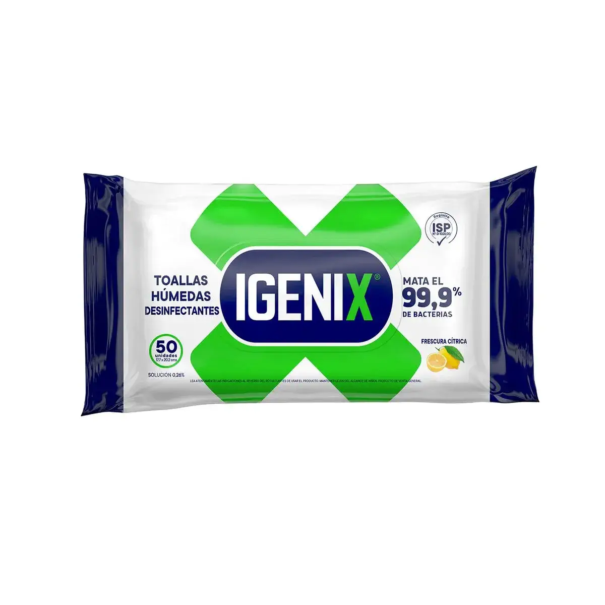 Toallas Húmedas Desinfectantes Igenix – 50 u