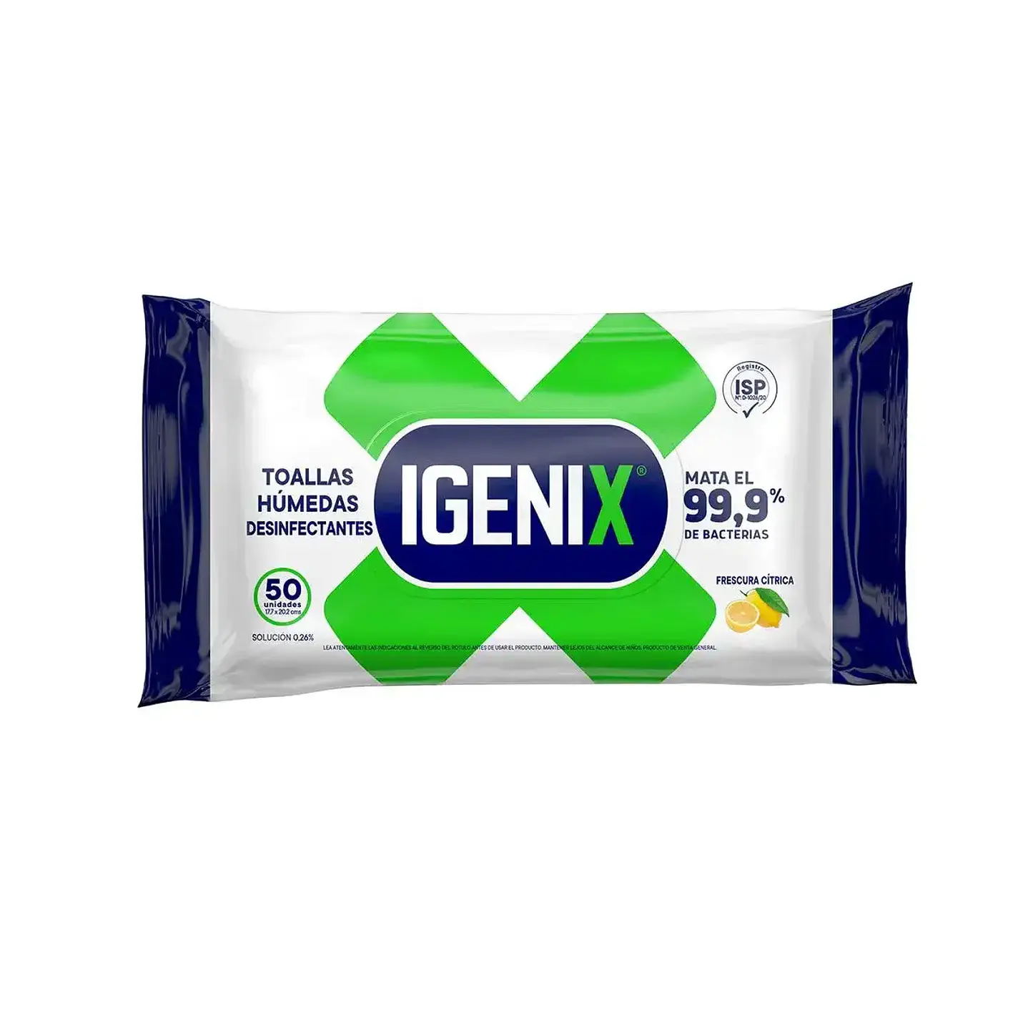 Toallitas húmedas desinfectantes Igenix pack 50 un 1