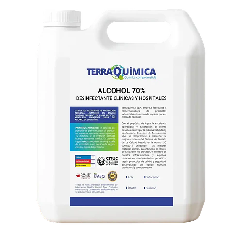 Alcohol al 70 % Terraclin bidón 5 L para uso profesional