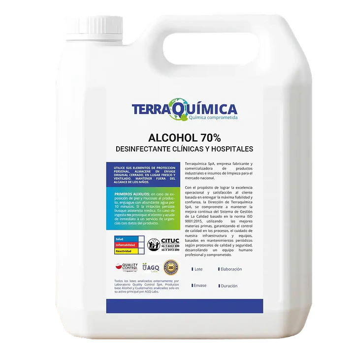 Alcohol Etílico 70 % – 5 L – Uso Profesional 1