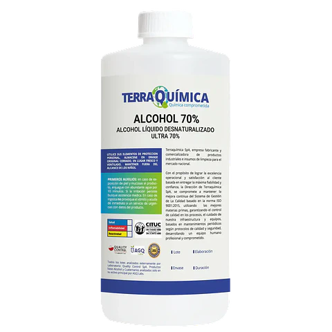 Alcohol líquido desnaturalizado Ultra 70 % 1 L para uso profesional