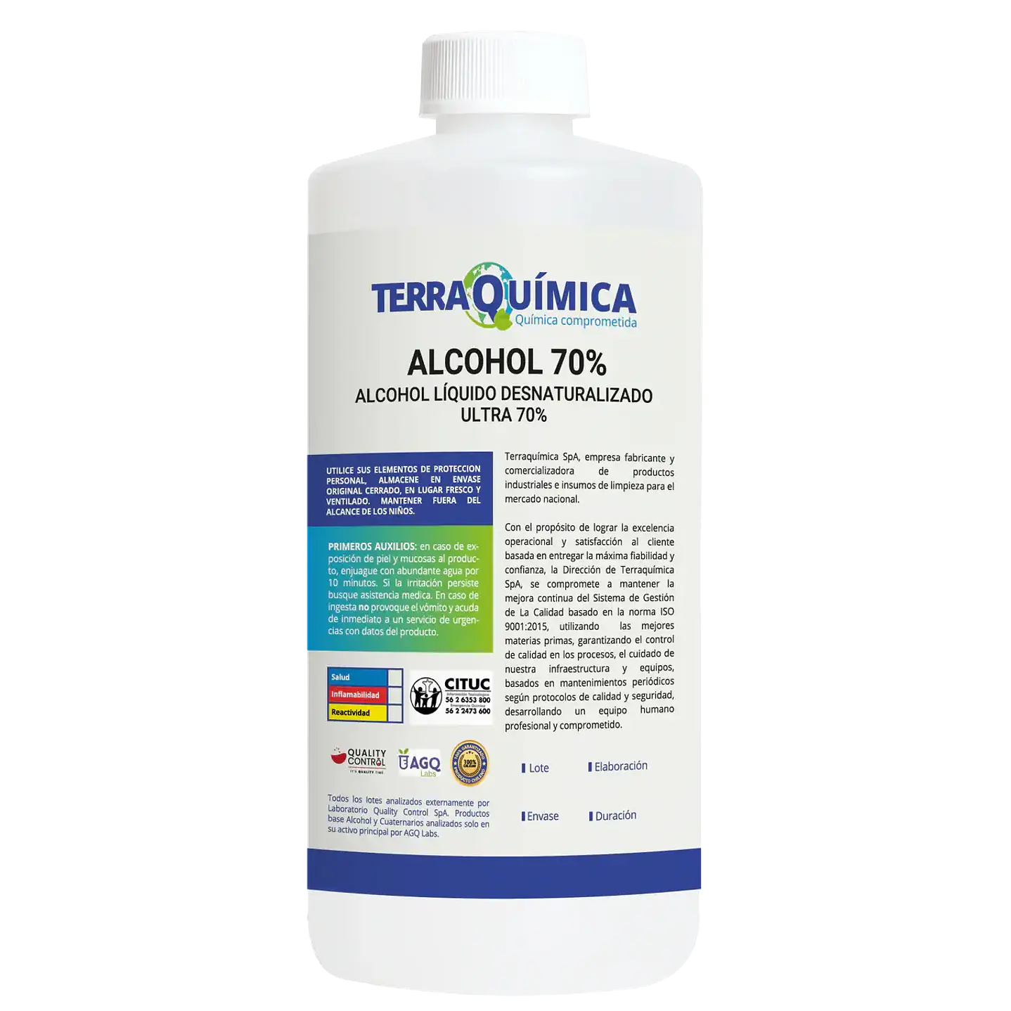 Alcohol Etílico 70 % – 1 L – Uso Profesional 1