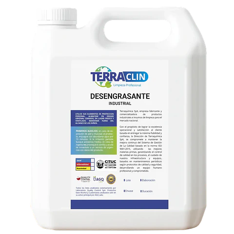 Desengrasante industrial Terraclin bidón 5 L para uso profesional