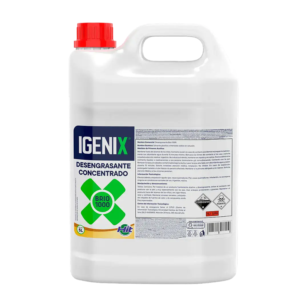 Desengrasante industrial Igenix Brio 1000 bidón 5 L para uso profesional 1