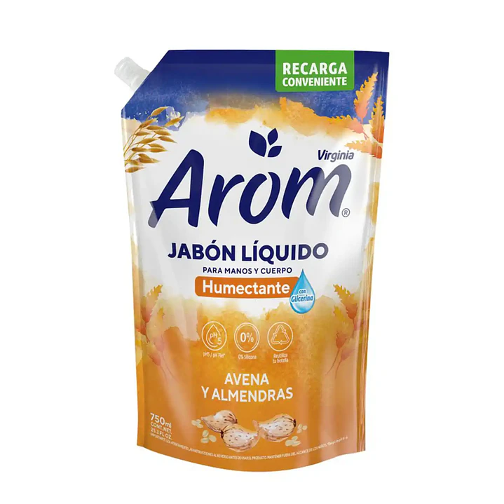 Jabón líquido humectante Arom 750 ml para manos y cuerpo 3