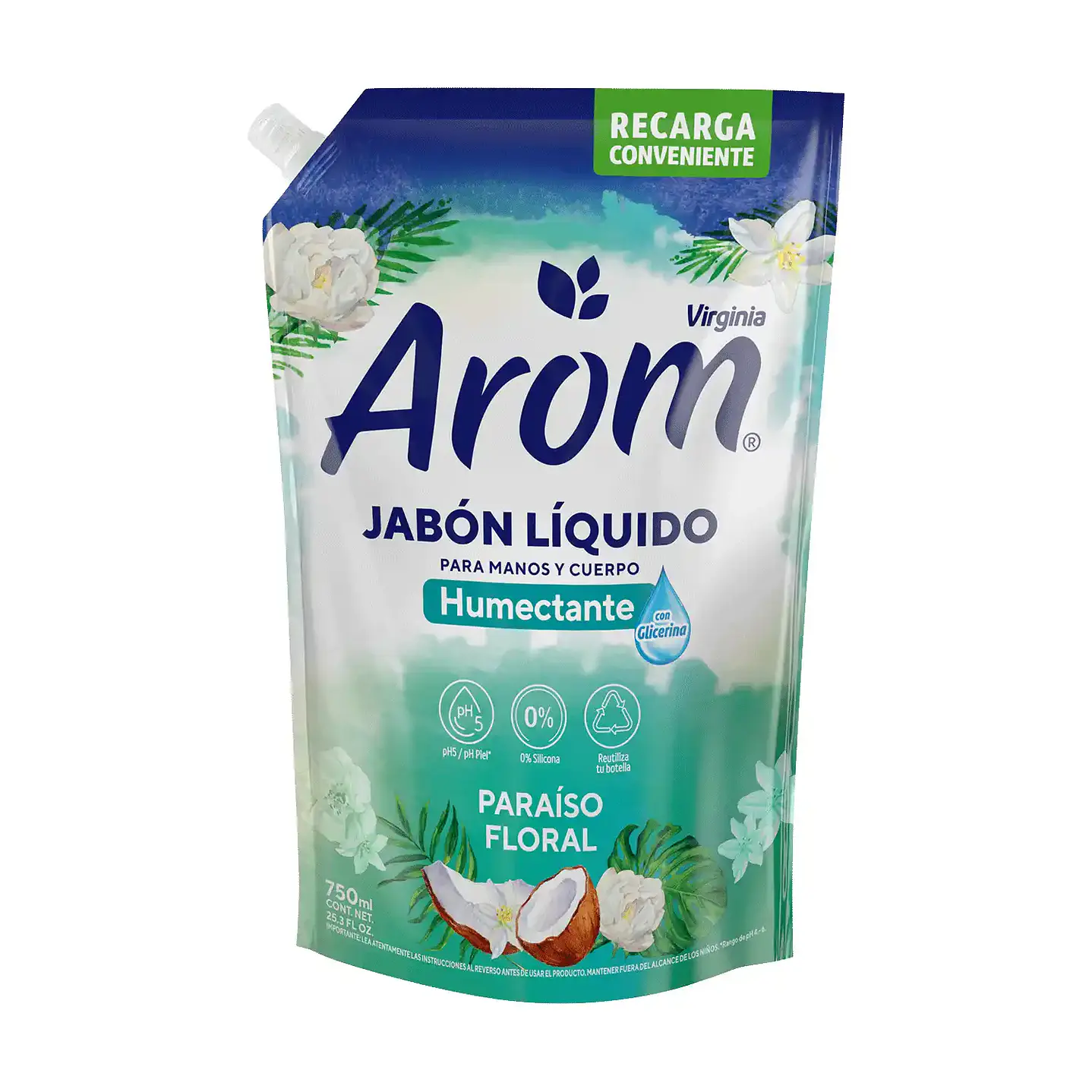 Jabón líquido humectante Arom 750 ml para manos y cuerpo 1