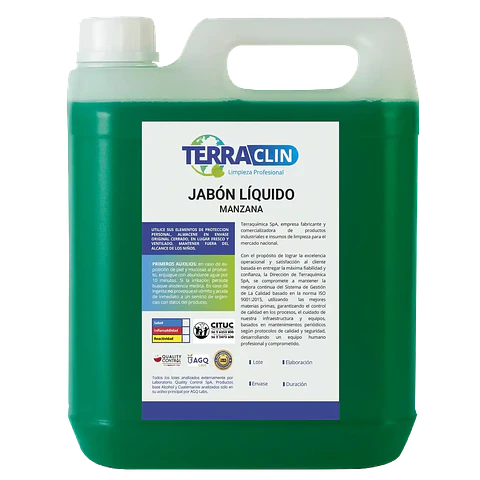 Jabón líquido para manos Terraclin Manzana bidón 5 L para uso profesional