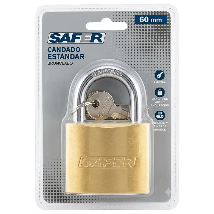 Candado de Seguridad Safer 60 mm Acero Endurecido Exterior 2