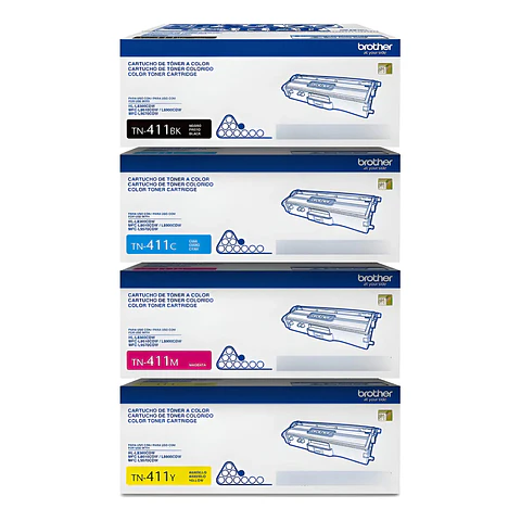 Pack 4 Tóners Originales Brother TN-411 BK/C/M/Y