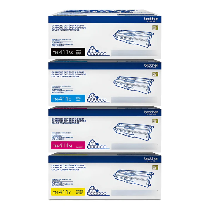 Pack 4 Tóners Originales Brother TN-411 BK/C/M/Y 1
