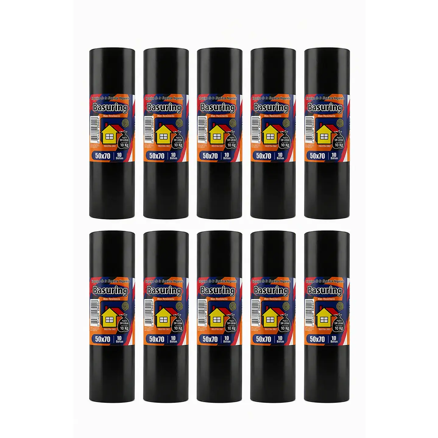Pack Bolsas de Basura 50x70 cm 100 Unidades | Resistencia 10 kg Basuring 1