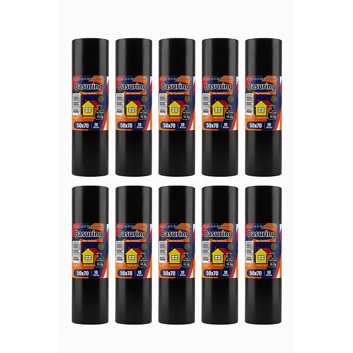 Pack Bolsas de Basura 50x70 cm 100 Unidades | Resistencia 10 kg Basuring 1
