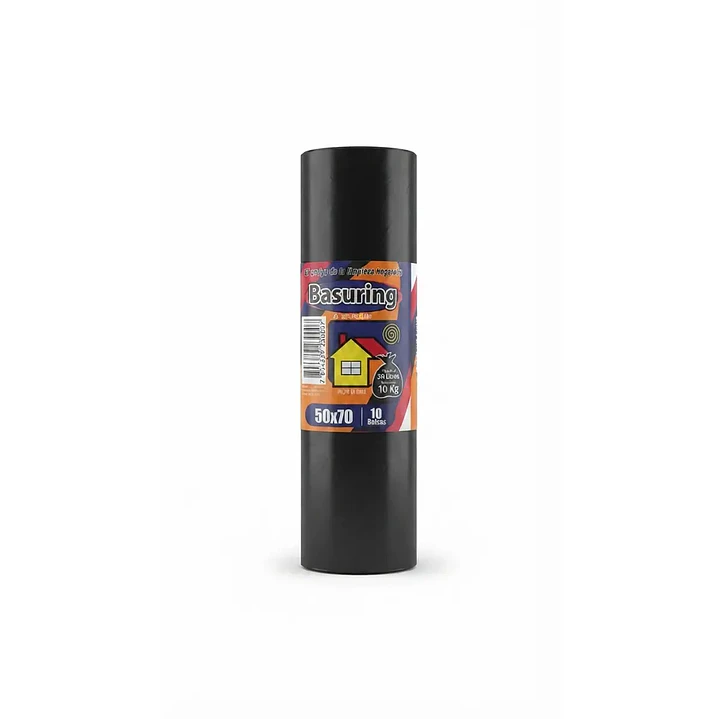 Bolsas de Basura Basuring Negras 50x70 cm - Carga Liviana, 30 Litros - Pack 10 Unidades 1