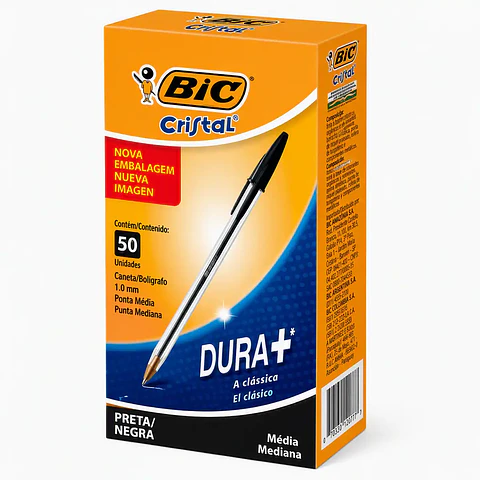 Lápiz Pasta Bic Cristal Negro Caja de 50 unidades