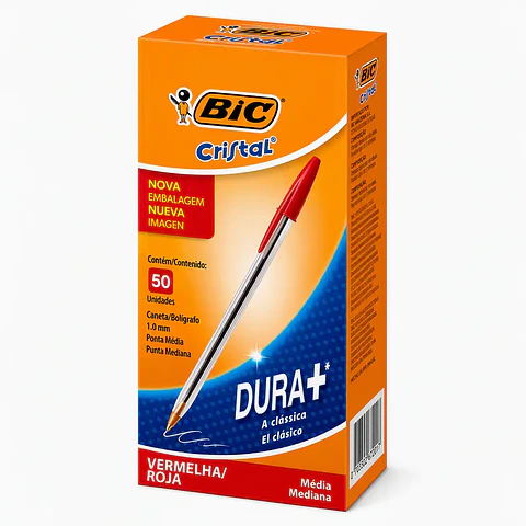 Lápiz Pasta Bic Cristal Rojo Caja de 50 unidades